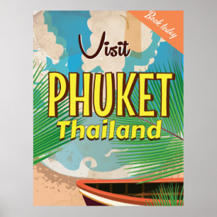 Phuket Thailand vintage-poster Poster