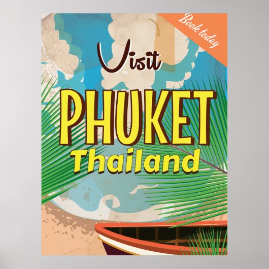 Phuket Thailand vintage-poster Poster (Voorkant)