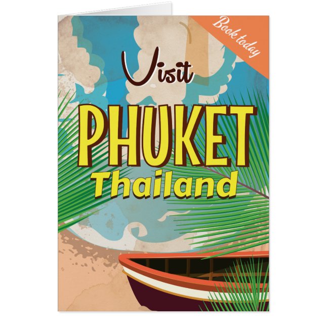 Phuket Thailand vintage reisposter (Voorkant)