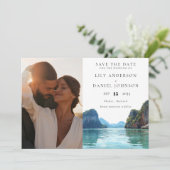 Phuket Thailand Watercolor Photo Wedding Save The Date (Staand voorkant)
