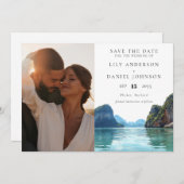 Phuket Thailand Watercolor Photo Wedding Save The Date (Voorkant / Achterkant)