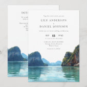 Phuket Thailand Watercolor QR Code Trouwen Kaart (Voorkant / Achterkant)