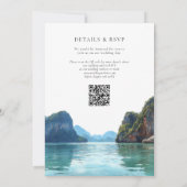 Phuket Thailand Watercolor QR Code Wedding Kaart (Achterkant)