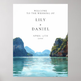 Phuket Thailand Wedding Welcome Sign Poster