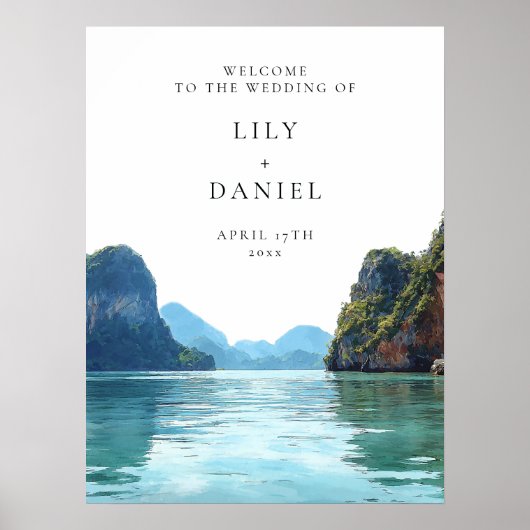 Phuket Thailand Wedding Welcome Sign Poster (Voorkant)