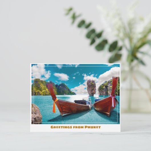 Phuket Thailand Zeegezicht Modern Briefkaart (Staand voorkant)