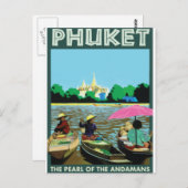 Phuket vintage Travel Poster. Briefkaart (Voorkant / Achterkant)