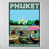 Phuket vintage Travel Poster. Poster (Voorkant)
