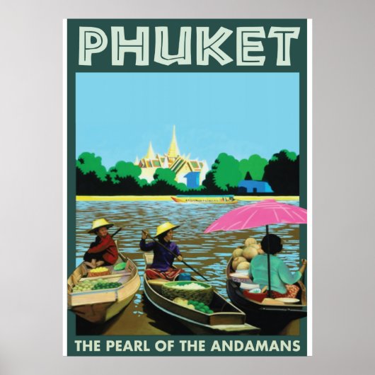 Phuket vintage Travel Poster. Poster (Voorkant)