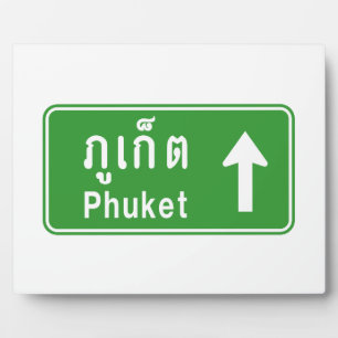 Phuket Vooruit ⚠ Thais Verkeersbord ⚠ Fotoplaat