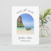 Phuket Wedding Thailand Save the Date Kaart (Staand voorkant)