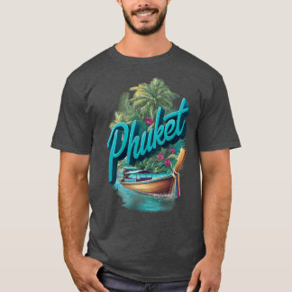 Phuketropicalhailand design with longtail boat fun t-shirt