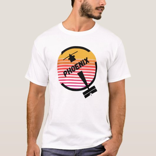 PHX Phoenix Airport, Arizona - Retro Plane T-shirt (Voorkant)