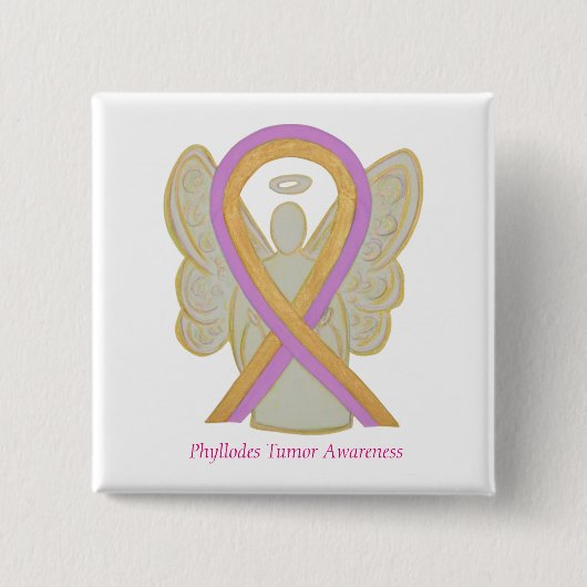 Phyllodes Tumor Angel Awareness Ribbon Button Pins (Voorkant)