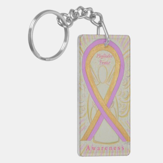 Phyllodes Tumor Awareness Ribbon Angel Sleutelhang Sleutelhanger (Voorkant Links)