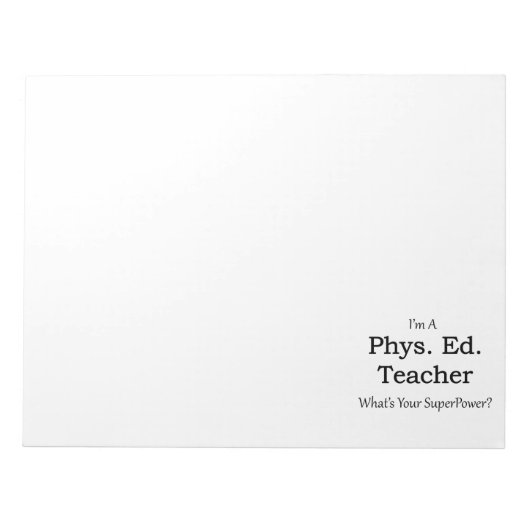 Phys. Ed. leraar Notitieblok (Voorkant)
