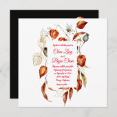 Physalis (Chinese Lantaarn) Wedding Invitation Kaart (Voorkant / Achterkant)