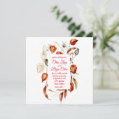 Physalis (Chinese Lantaarn) Wedding Invitation Kaart (Staand voorkant)