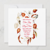 Physalis (Chinese Lantaarn) Wedding Invitation Kaart (Voorkant)