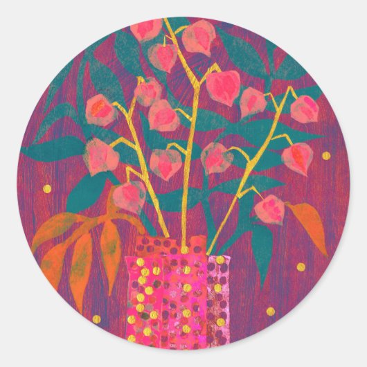 Physalis Chinese Lantaarns Herfst Bloemen Sticker (Voorkant)