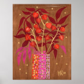 Physalis Chinese lanthantaarns paper Collage Flora Poster (Voorkant)
