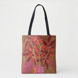 Physalis Chinese lanthantaarns paper Collage Flora Tote Bag