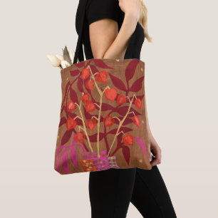 Physalis Chinese lanthantaarns paper Collage Flora Tote Bag