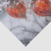 Physalis Fruit op een tak in de Sneeuw Tissuepapier (Detail)