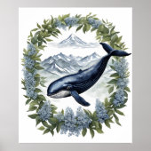 Physeter macrocephalus Whale With Mountain Laurel Poster (Voorkant)