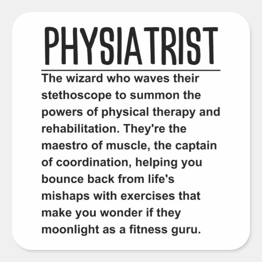 Physiatrist Vierkante Sticker (Voorkant)