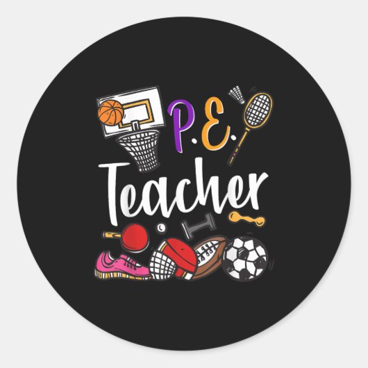 Physical Education Teacher Proud Pe Teacher Srts C Ronde Sticker (Voorkant)