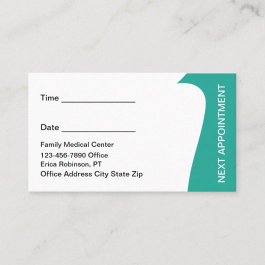 Physical Therapist Appointment Business Cards  Afsprakenkaartje (Voorkant)