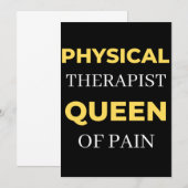 Physical Therapist Queen Of Pain Bedankkaart (Voorkant / Achterkant)