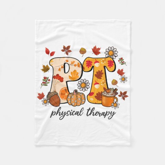 Physical Therapist Shirt Pt Fall Thanksgiving Autu Fleece Deken (Voorkant)