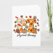 Physical Therapist Shirt Pt Fall Thanksgiving Autu Kaart (Voorkant)