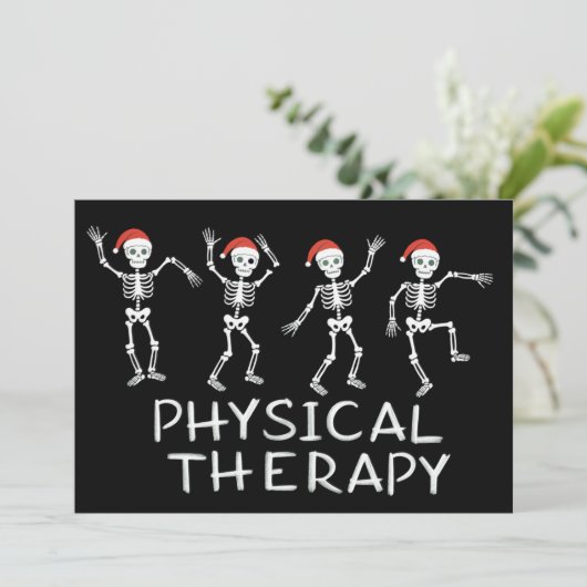 Physical Therapist Skeleton Christmas DPT Student  Feestdagenkaart (Staand voorkant)