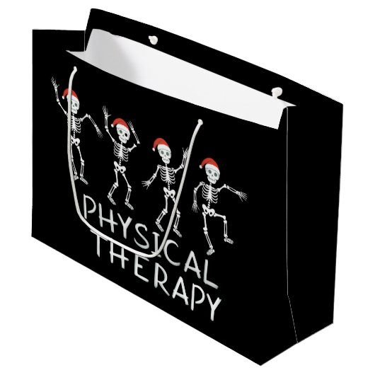 Physical Therapist Skeleton Christmas DPT Student Groot Cadeauzakje (Voorkant Gekanteld)
