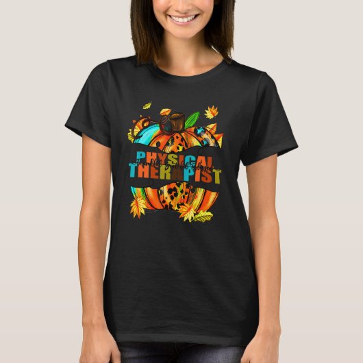 Physical Therapist Thankful Grateful Blessed Autum T-shirt (Voorkant)