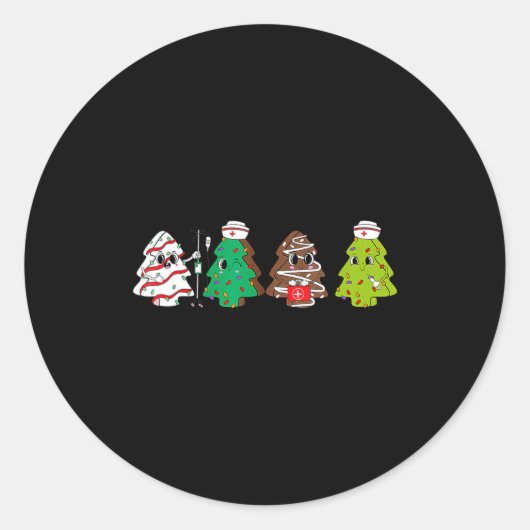 Physical Therapy Christmas Cake Tree Nurse Xmas Pa Ronde Sticker (Voorkant)