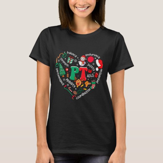Physical Therapy Christmas Heart Pt Therast Xmas M T-shirt (Voorkant)