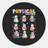 Physical Therapy Christmas Shirt Pt Christmas Snow Ronde Sticker (Voorkant)