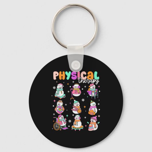 Physical Therapy Christmas Shirt Pt Christmas Snow Sleutelhanger (Voorkant)