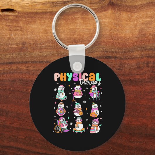 Physical Therapy Christmas Shirt Pt Christmas Snow Sleutelhanger (Voorkant)
