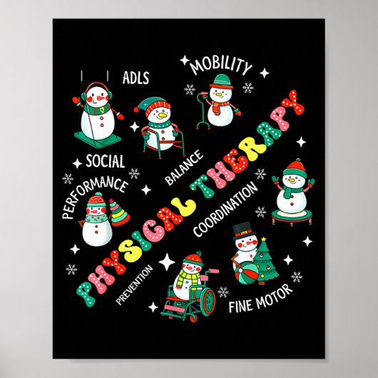 Physical Therapy Christmas Snowman Pt Physical The Poster (Voorkant)
