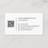 Physical Therapy Clinic Professional Logo QR Visitekaartje (Achterkant)