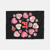 Physical Therapy Groovy Valentine's Day Heart Cand Fleece Deken (Voorkant (Horizontaal))