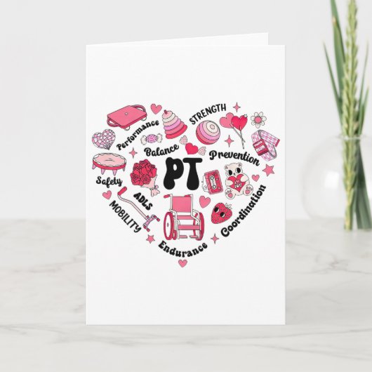 Physical Therapy Pediatric Pt Heart Valentine's Da Kaart (Voorkant)