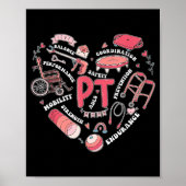 Physical Therapy Pt Valentine Heart Shape Physical Poster (Voorkant)