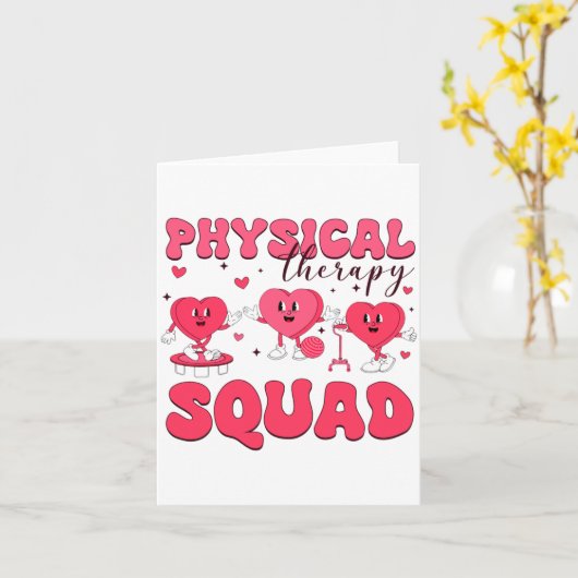 Physical Therapy Squad Valentines Day Pt Pta Vale Kaart (Gele Bloem)
