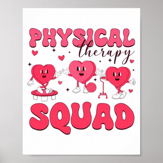 Physical Therapy Squad Valentines Day Pt Pta Vale  Poster (Voorkant)